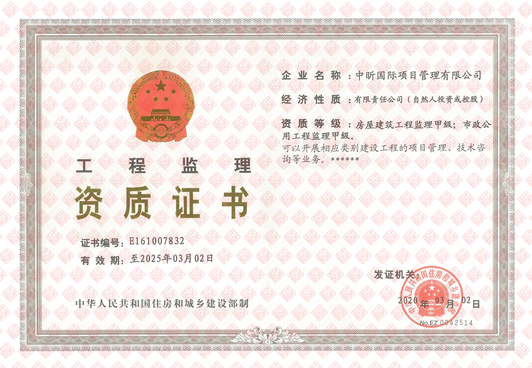 网投在线官网（中国）官方网站监理甲级资质